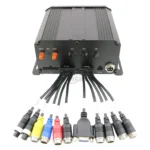Rear panel of 8 Channel AI HDD Mobile DVR supporting up to 4TB hard drive storage